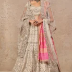 Imperial Ivory Mirror-Work Bridal Lehenga