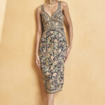 Midnight Noir Pearl-Encrusted Floral Gown