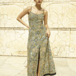 Midnight Tapestry Slit Maxi Dress
