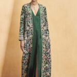 Emerald Heritage Hand-Embroidered Long Jacket Set