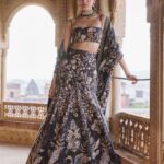 Midnight Nocturne Crane Lehenga