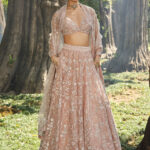Ethereal Blossom Blush Cape & Lehenga