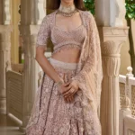 Blush Rose Pearl-Encrusted Lehenga Choli