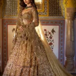 Antique Gold Gilded Garden Lehenga
