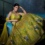 Luminous Lime Crane Garden Lehenga