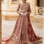 Garnet Heritage Hand-Embellished Bridal Pishwas
