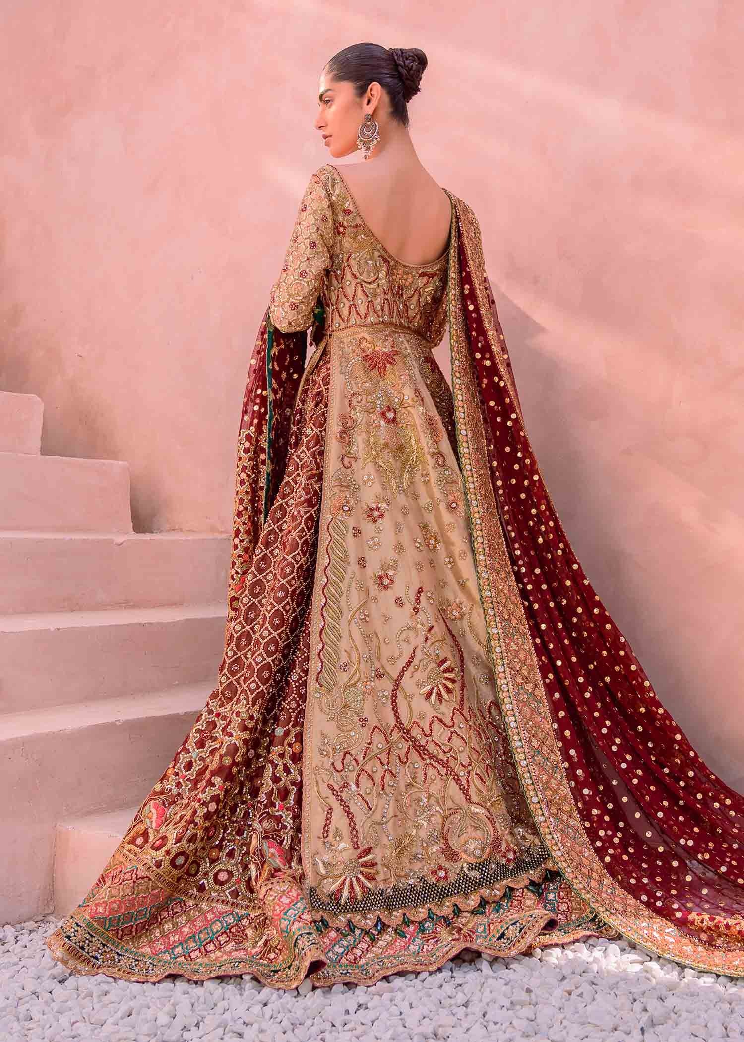 Regal Maroon Katan Silk Lehenga Set with Embellished Coat - Image 4